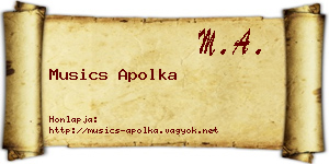 Musics Apolka névjegykártya